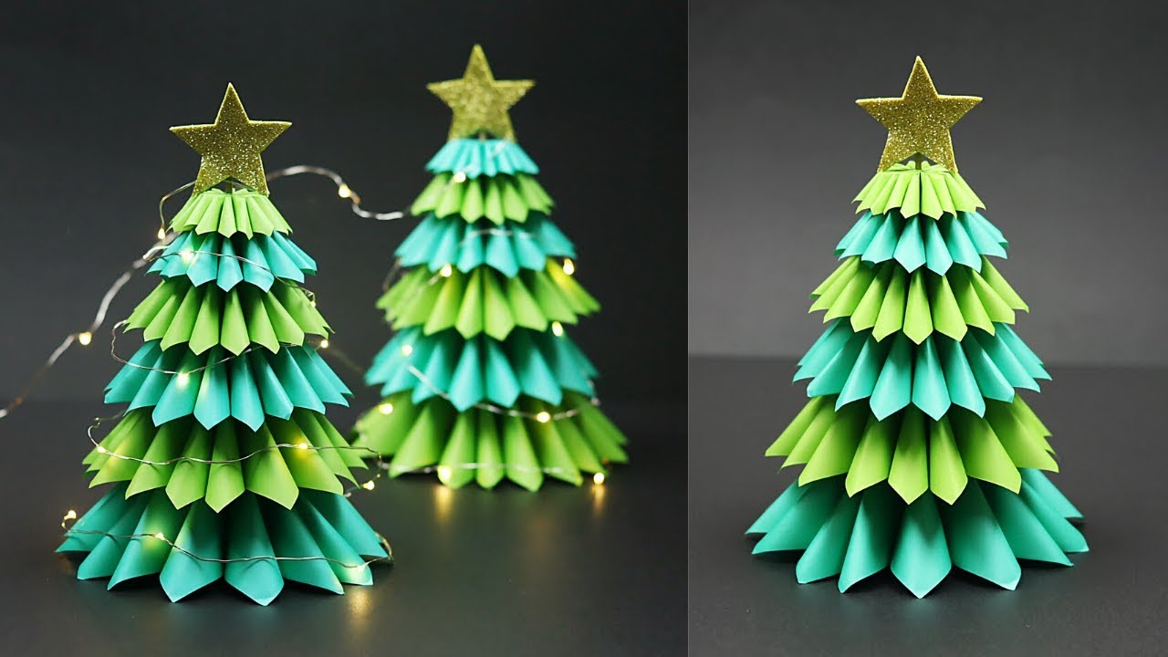 3D Tabletop Paper Christmas Tree | Christmas Tree Decorating Ideas | Christmas Decor