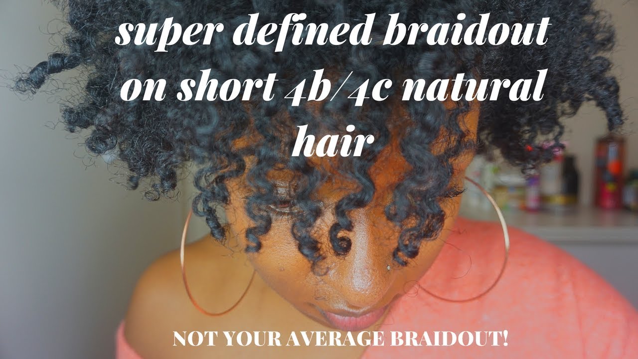 HOW TO: SUPER defined braidout on short 4b/4c natural hair! | Braidout with a twist!