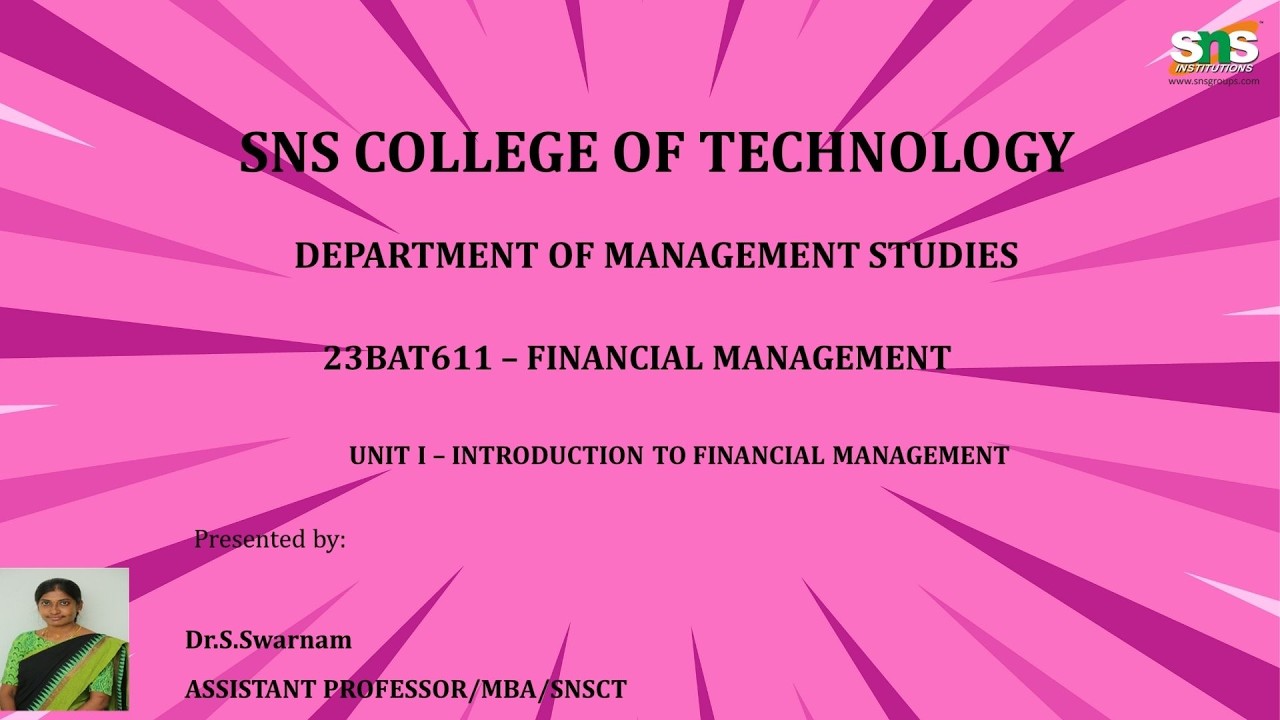 Other Objectives | Financial Management | SNS Institutions