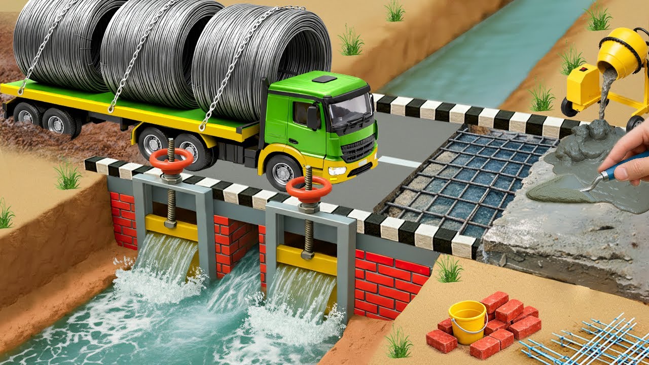 DIY Mini Builder Builds a Brick Bridge for Heavy Steel Loads After the Flood | Science Project