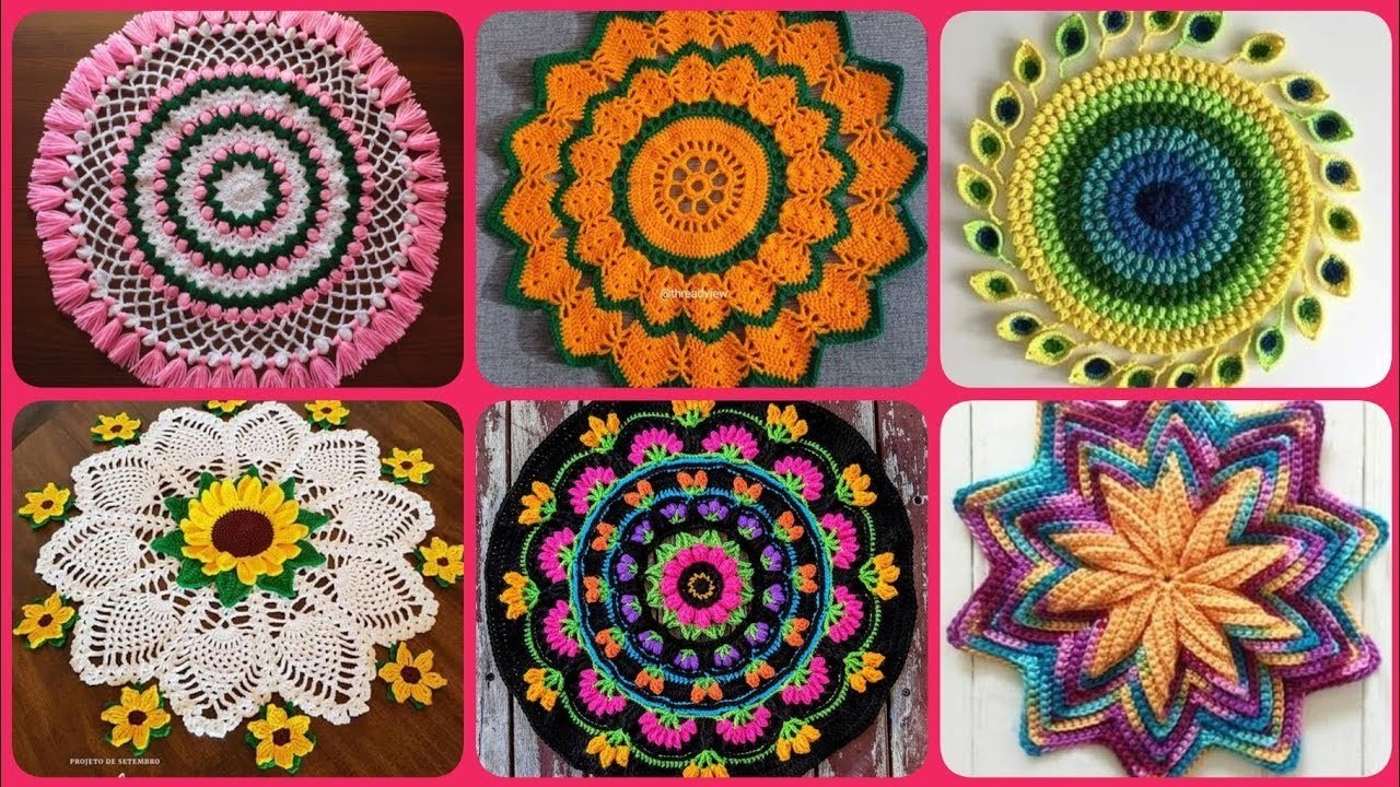 How to crochet thalposh/rumal/Tablemat designNice to look easy to make✨किरोसिया से थालपोश बनानासीखें