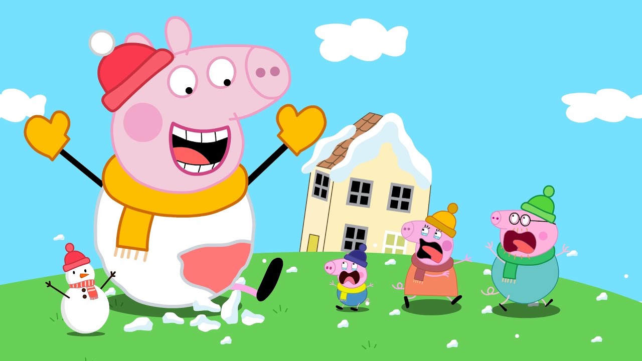 Giant Peppa plays the game 