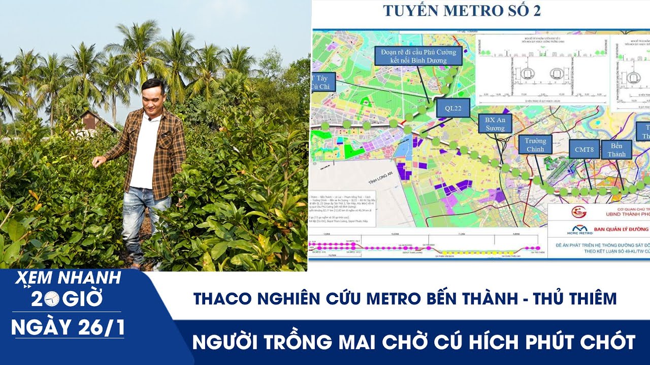 XEM NHANH 20H 26/1: THACO nghiên cứu metro Bến Thành-Thủ Thiêm | Người trồng mai chờ cú hích cận tết