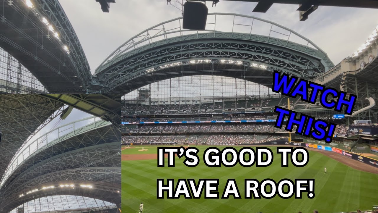 Stadium Roof Open or Closed? Let's watch The ROOF in Action! Baseball Game Day with a New Bar Area!