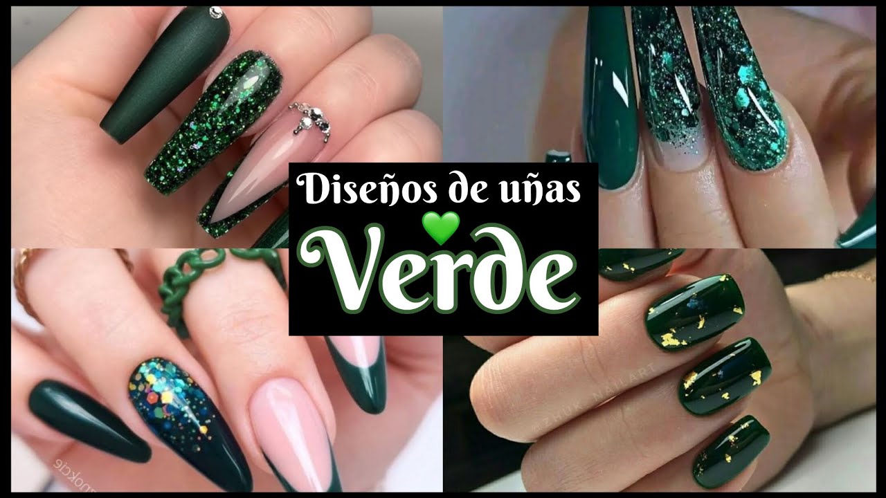 DISEÑOS DE UÑAS VERDE 💚 2023 -24 #uñasentendencia #uñasdecoradas #diseñosdeuñas #nailsgreed #acrylic