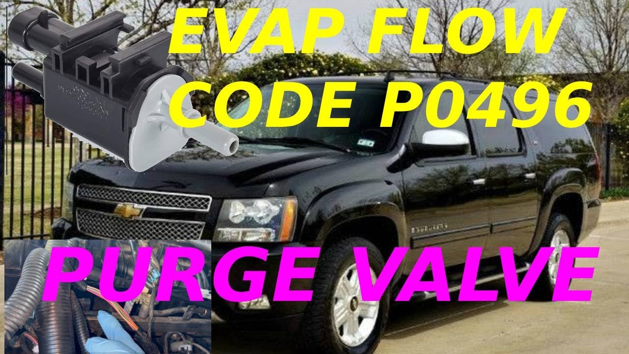 P0496 CHEVY SUBURBAN,TAHOE, YUKON, SILVERADO,EVAP PURGE VALVE REPLACEMENT. FIXED PROBLEM.