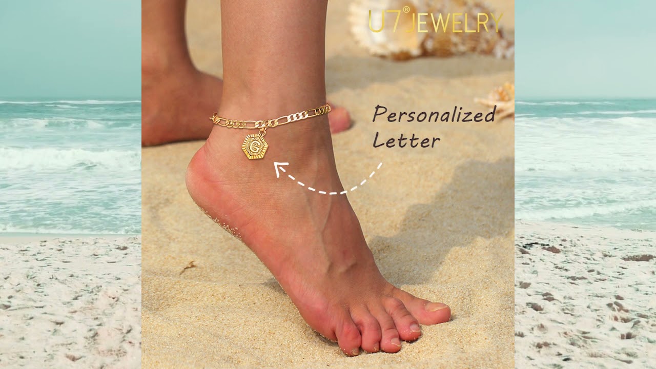 U7 Jewelry Summer Anklet for Women 18K Gold Plated