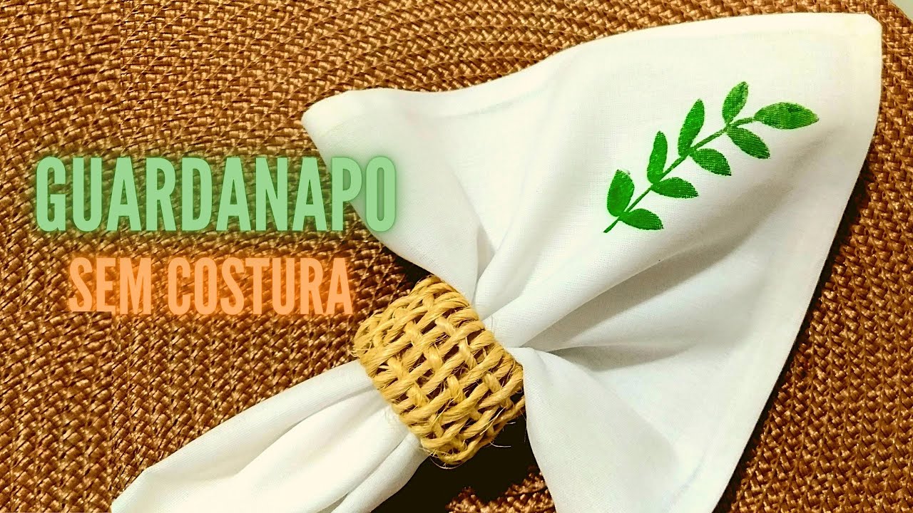 Como fazer guardanapo de tecido SEM COSTURA e com CANTO MITRADO super fácil e barato!