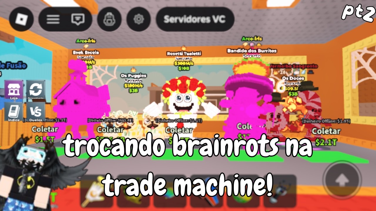 😱 FAZENDO TROCAS NA NOVA TRADE MACHINE DO ROUBE UM BRAINROT - parte 2...