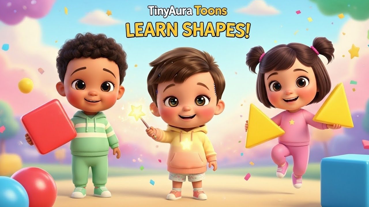 ⭐ Fun Shapes Song for Kids 🎵 | Learn Circle, Square & Triangle | 3D Nursery Rhyme