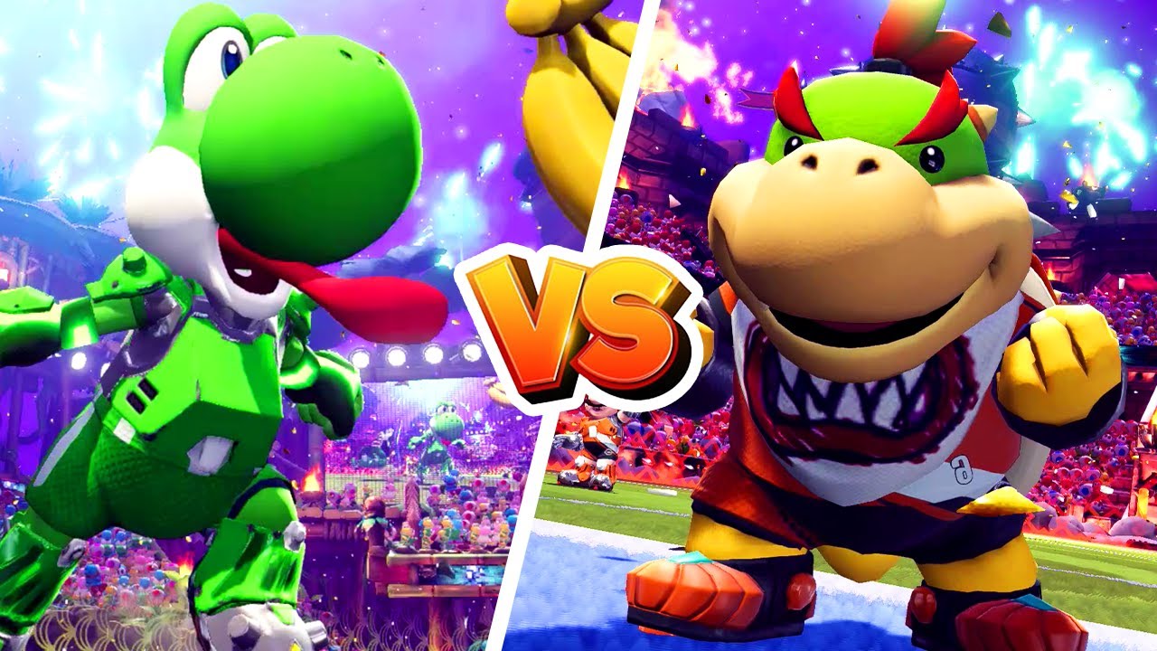 Mario Strikers Battle League - Yoshi Vs Bowser Jr. - Team 90's Vs Team 2000's (Hard CPU)