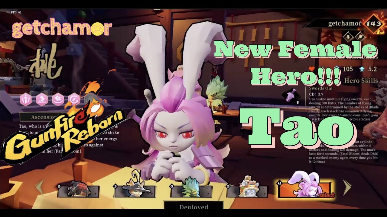 Gunfire Reborn - New Female Hero!!! Tao 🐰💖