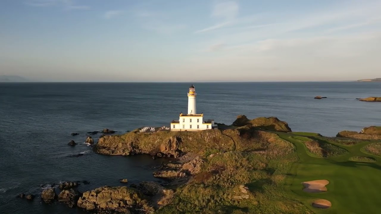Turnberry Lighthouse by drone DJI Mini 3 Pro (High Wind Warning)