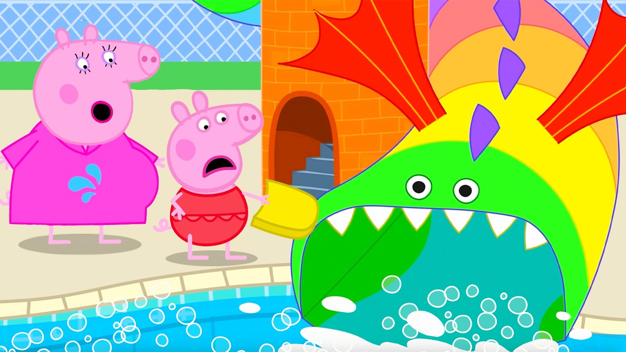 Peppa Pig is SCARED of the RAINBOW Water Slide! 🌈  Brave Adventure | Full Episodes Cartoon | 20 Mins