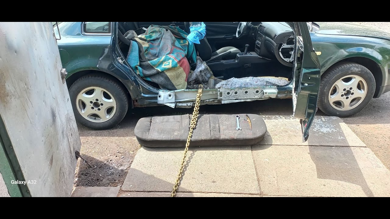 Naprawa blacharska boku i wymiana progu Passat B5. cz.2