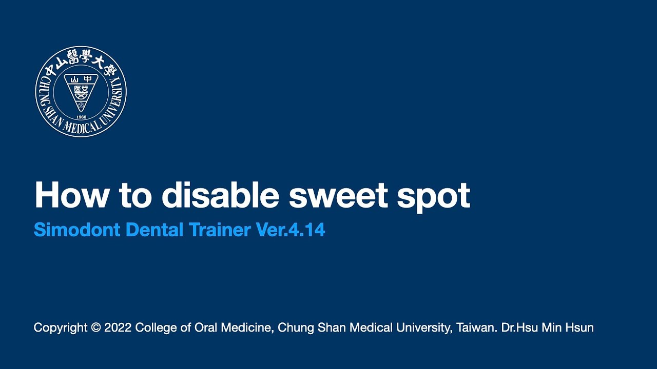 How to disable sweet spot 如何關閉中央游標 | Simodont Dental Trainer
