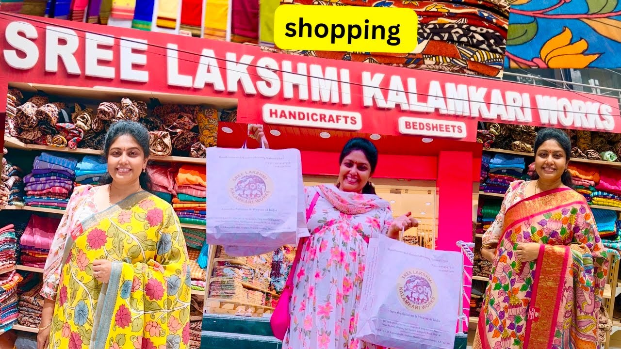 Kalamkari sarees kompally#shopping#directlyfromweavers #bedsheets#dressmaterials