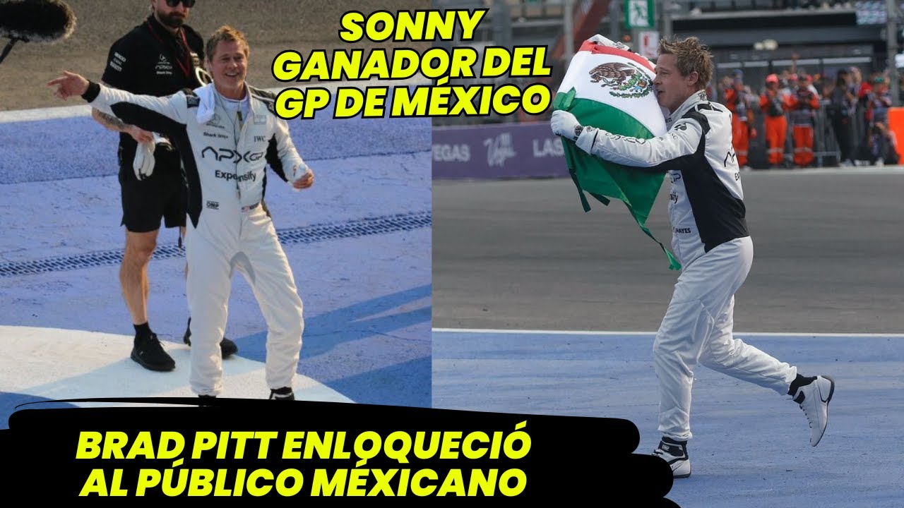 Brad Pitt Ganador en México! El actor enloqueció al Público, escenas de su nueva Película. F1 radio