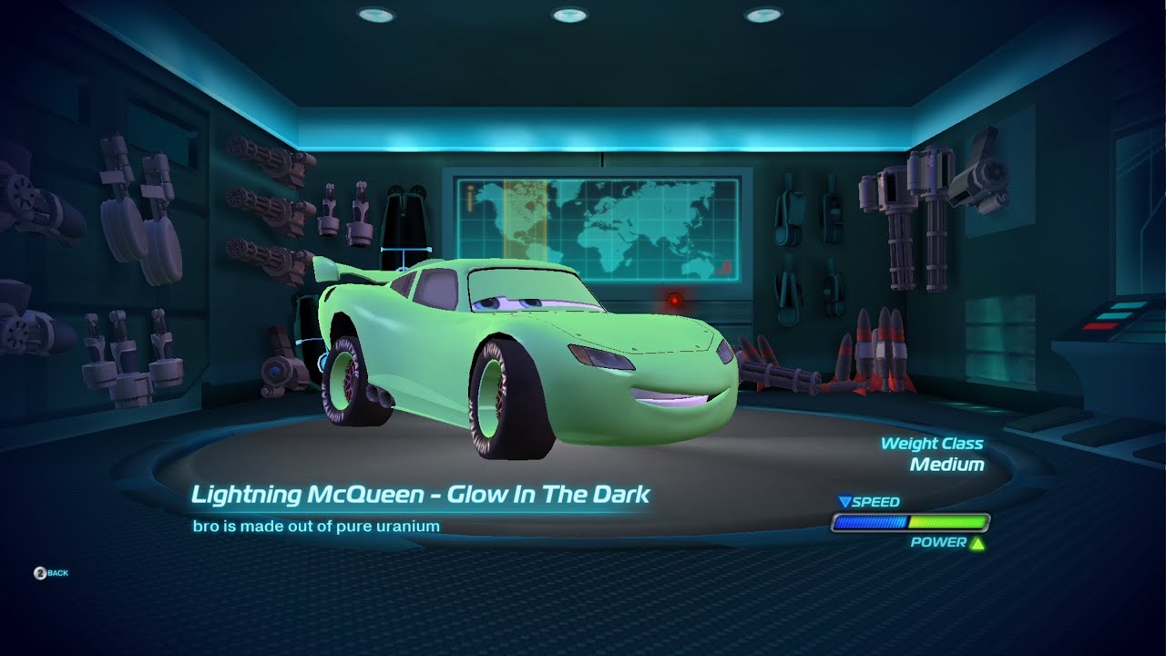 Cars 2 PC - Lightning McQueen - Glow in The Dark Gameplay