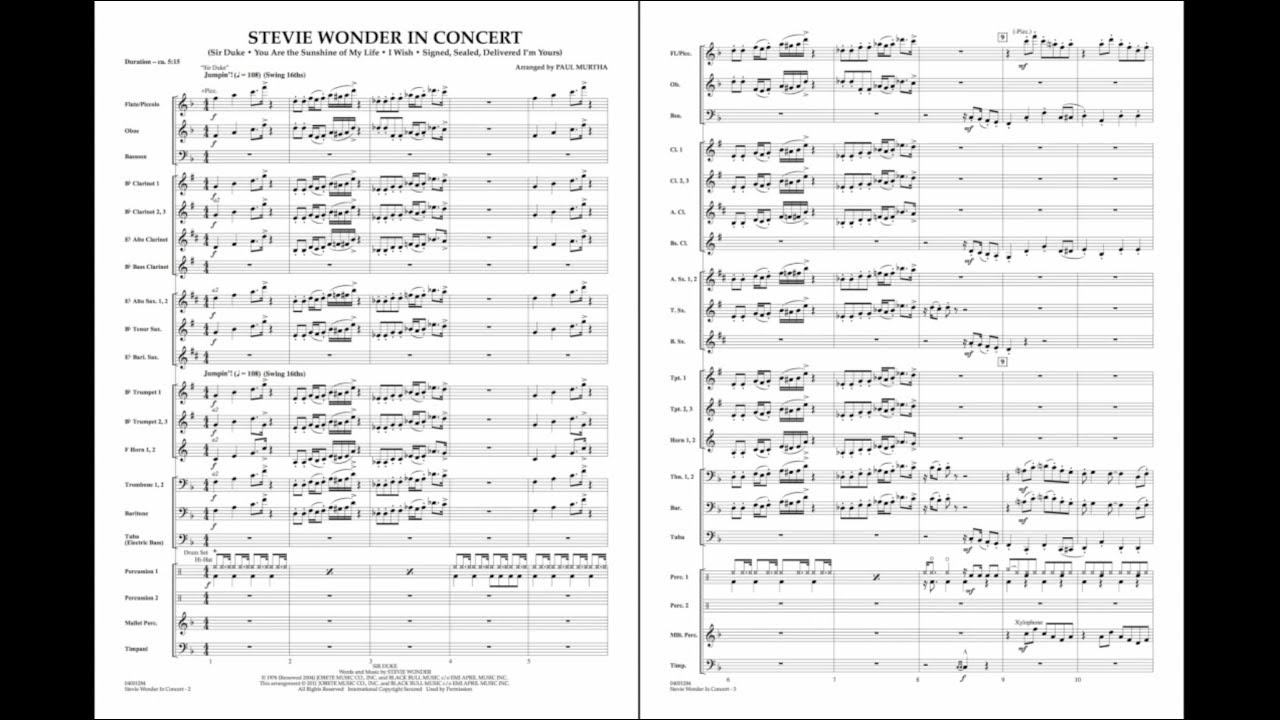Stevie Wonder In Concert arr. Paul Murtha