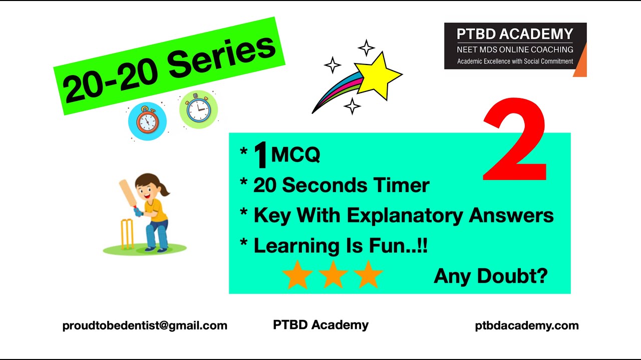 20-20 Series - Part 2 | 1 MCQ - 20 Seconds Timer | Key With Explanations | Test Your Speed
