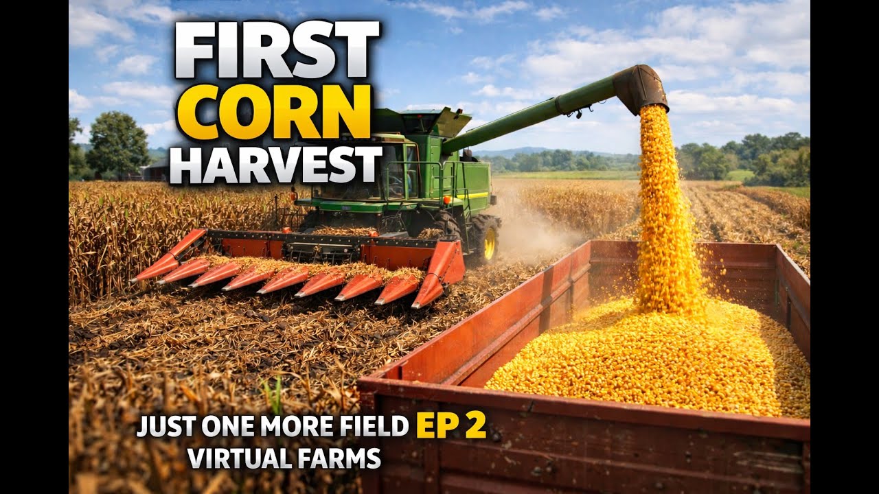 Just One More Field - Ep. 2. Combining Our First Field of Corn. Farming Simulator 25