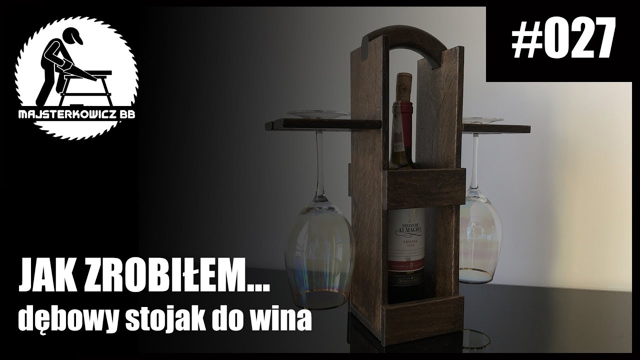 DIY - Dębowy stojak na wino