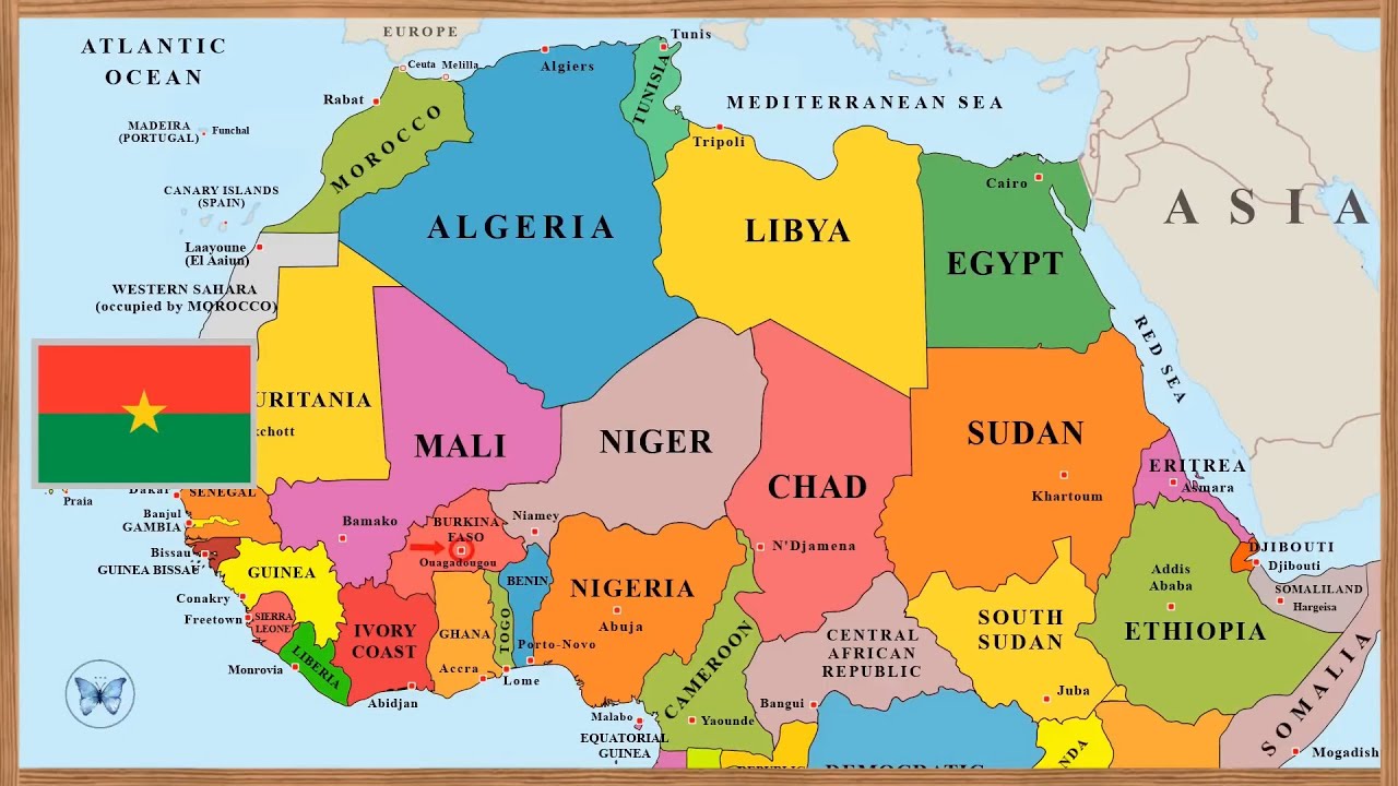 Africa. Tarile cu capitalele lor. SP.