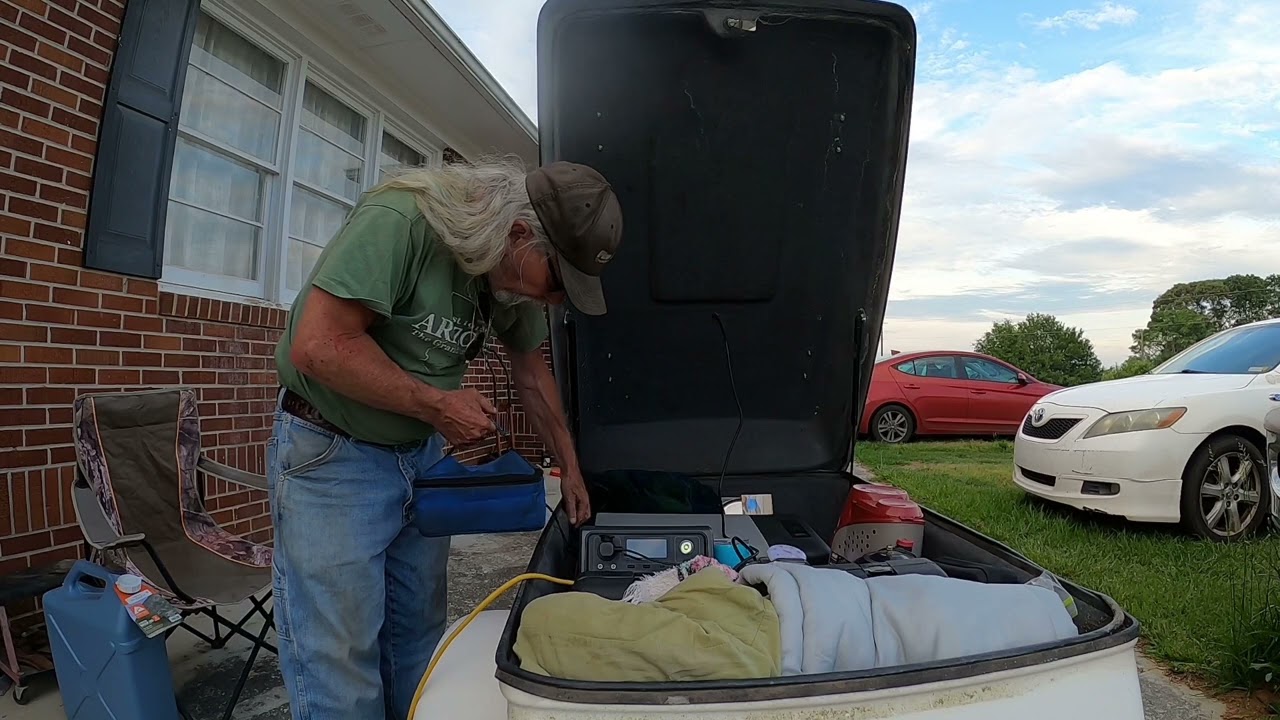 Old Biker Dude goes riding, catches trout, cooks.
