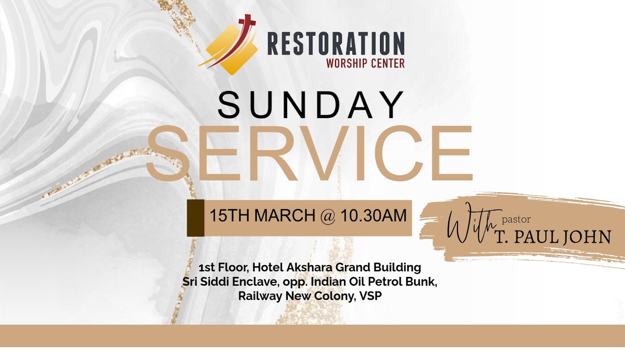 🔴 Live | Sunday Service | 15th March 2026 | RWC Vizag