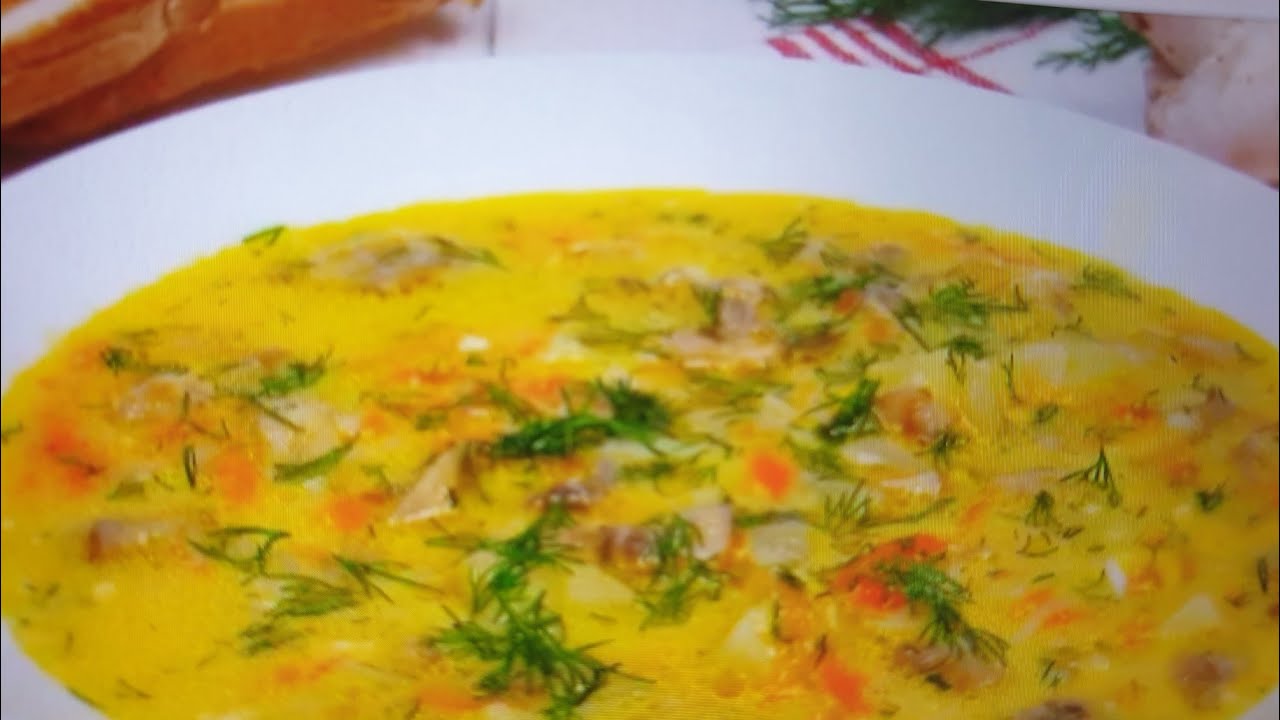 Leckere Pilzsuppe ,Einfaches Rezept. Wie man Champignons-Suppe macht.