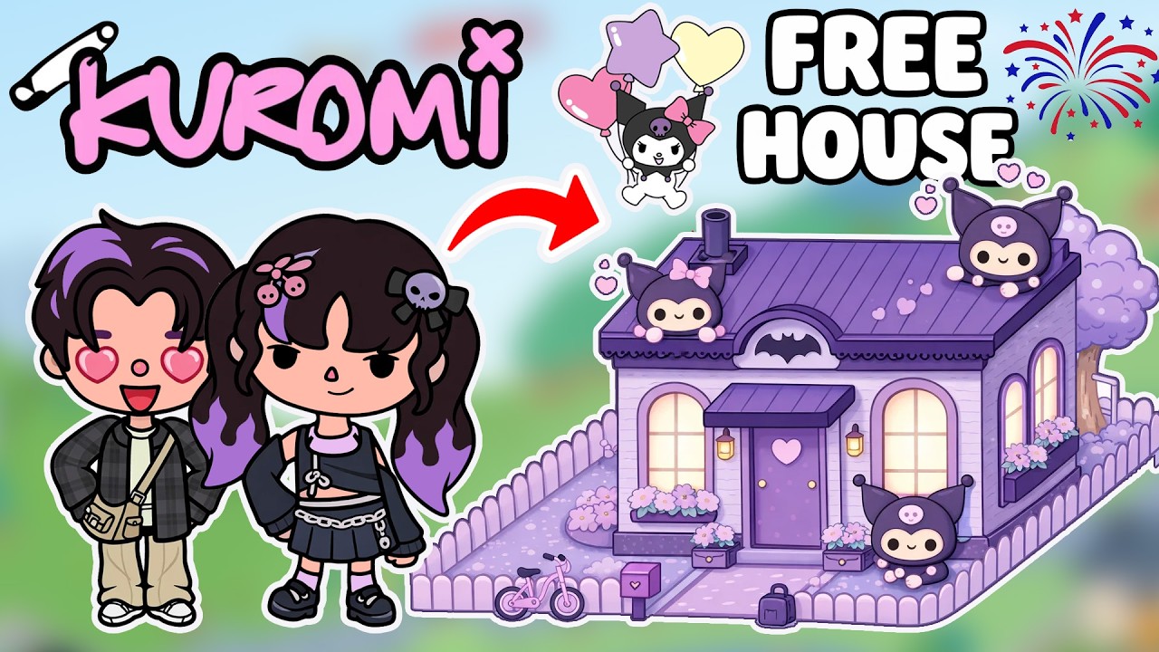 Cute Kuromi Couple House 💜🖤 | Toca Life World Aesthetic Build