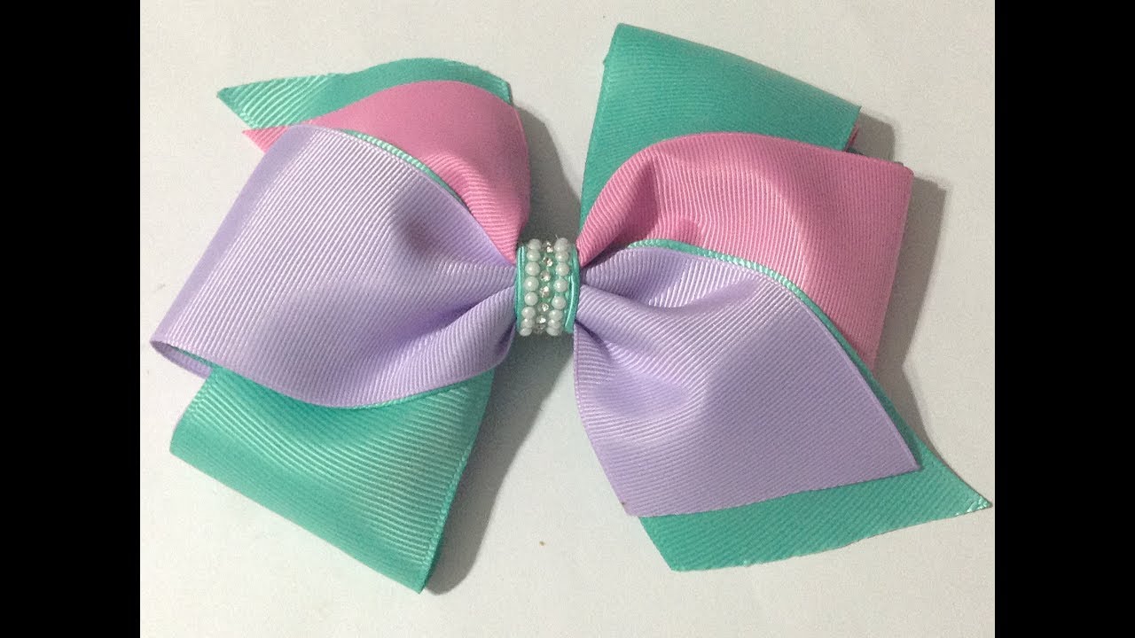 Moño combinado 3 colores VIDEO No.489 creaciones rosa isela