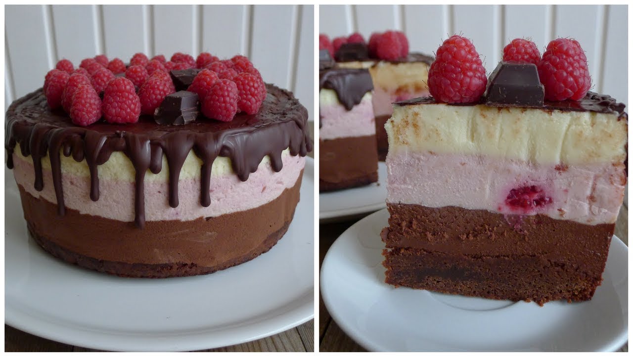 Chocolade Frambozen Mousse taart voor Valentijnsdag - Bakken met Bastaart
