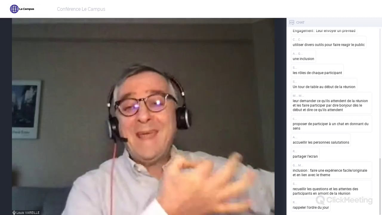 Réuniologie - Louis VAREILLE - Engagement en réunion - Webinar Campus on Line - 17 décembre 2020