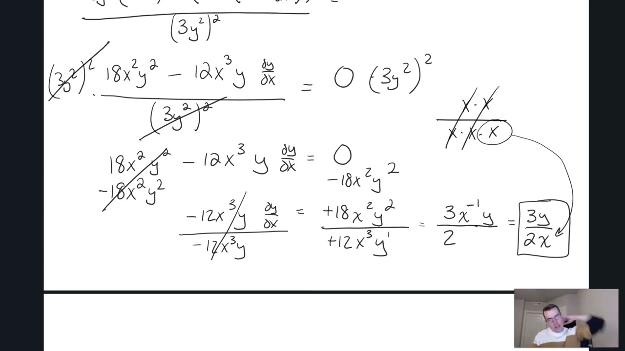 Implicit Differentiation with Product Chain and Quotient Rule Day 3