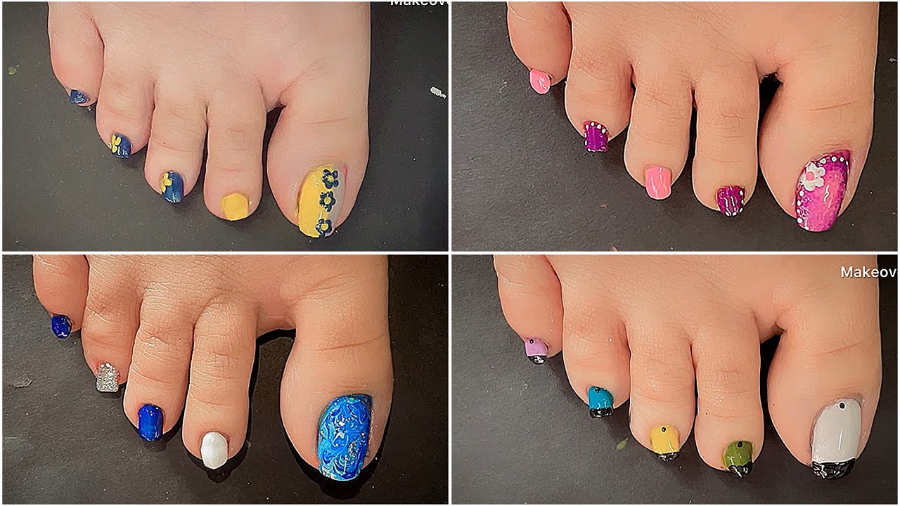 Foot Nail Art Design Step by Step at Home 🏡 | Easy Toe Nail Art | Simple Nail Art Design #toenails