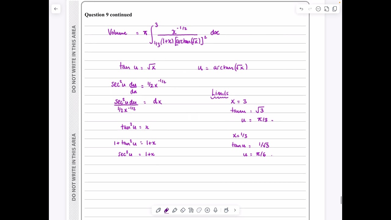 IAL, Edexcel, June 2024, P4, Q9, Integration by Substitution, Parametrically, Pure, Peters, WMA14/01
