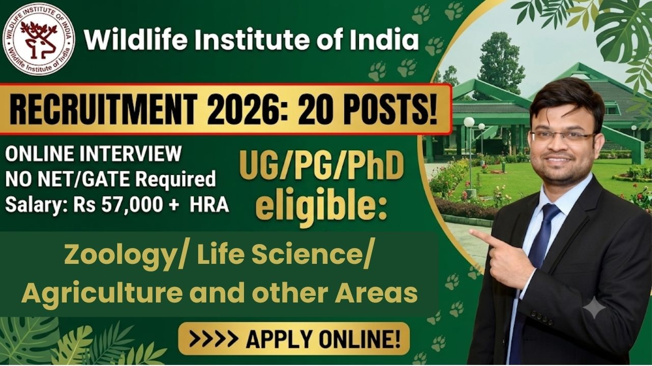 WII Recruitment 2026 🔥 20 Research Posts | Online Interview | No NET/GATE | Salary ₹57,000 + HRA