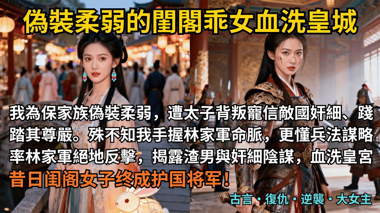 【古言復仇】完結爽文，我為保家族偽裝柔弱，遭太子背叛寵信敵國奸細、踐踏其尊嚴。殊不知我手握林家軍命脈，更懂兵法謀略，率林家軍絕地反擊，揭露渣男與奸細陰謀，血洗皇宮。#完結 #小說 #古言小說 #復仇