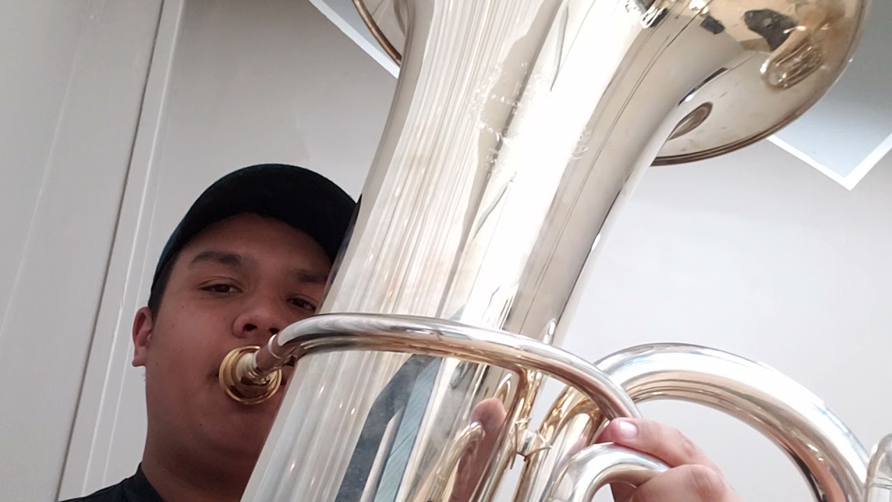 messing around on an F tuba