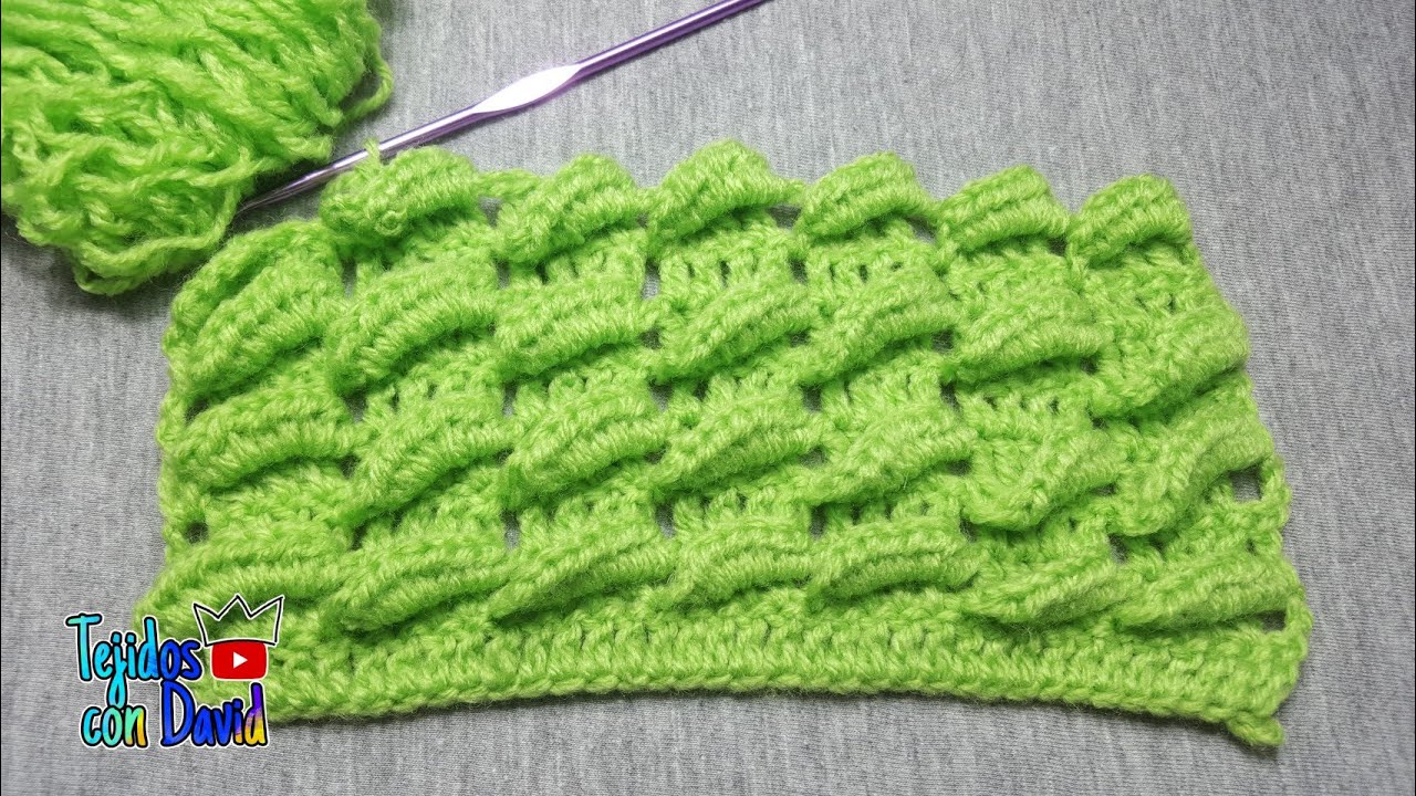 Puntada de hondas en 3D a crochet paso a paso