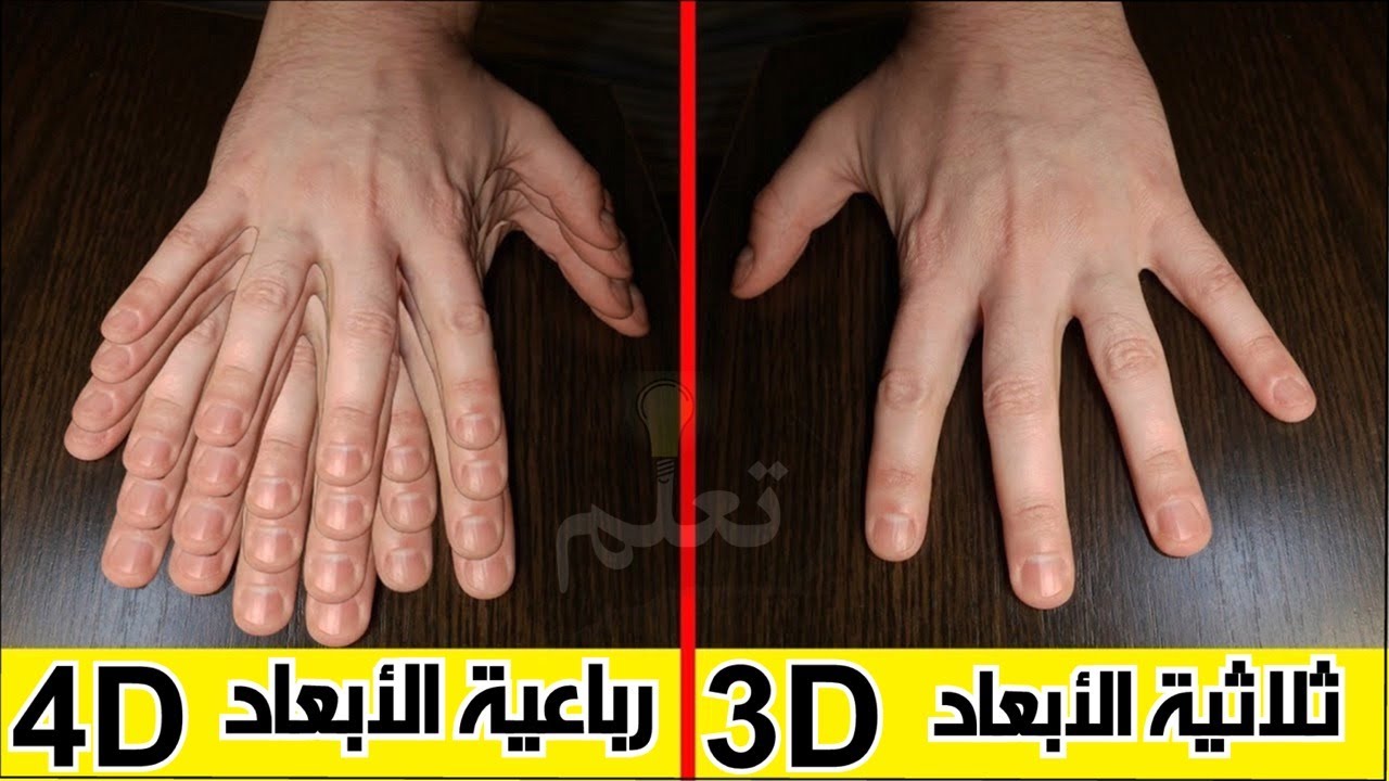 ما الفرق بين البعد الثالث و البعد الرابع | حقيقة الفراغ رباعي الابعاد 4D