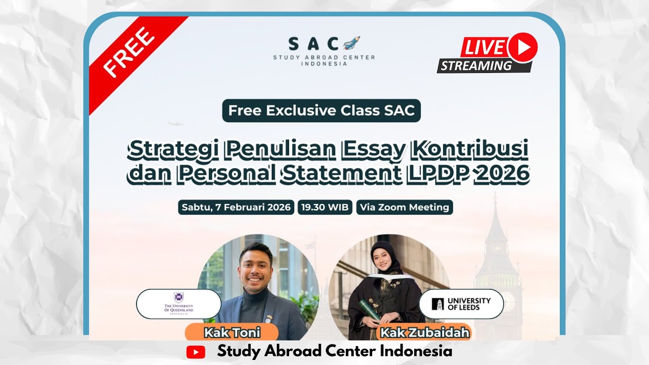 Free Exclusive Class LPDP - Strategi Penulisan Essay Kontribusi dan Personal Statement LPDP 2026