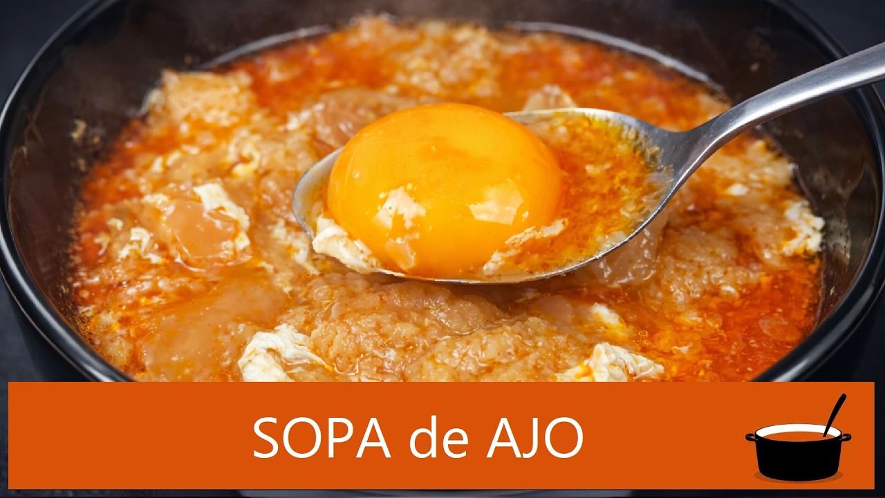 Sopa de ajo caldo casero   Receta paso a paso