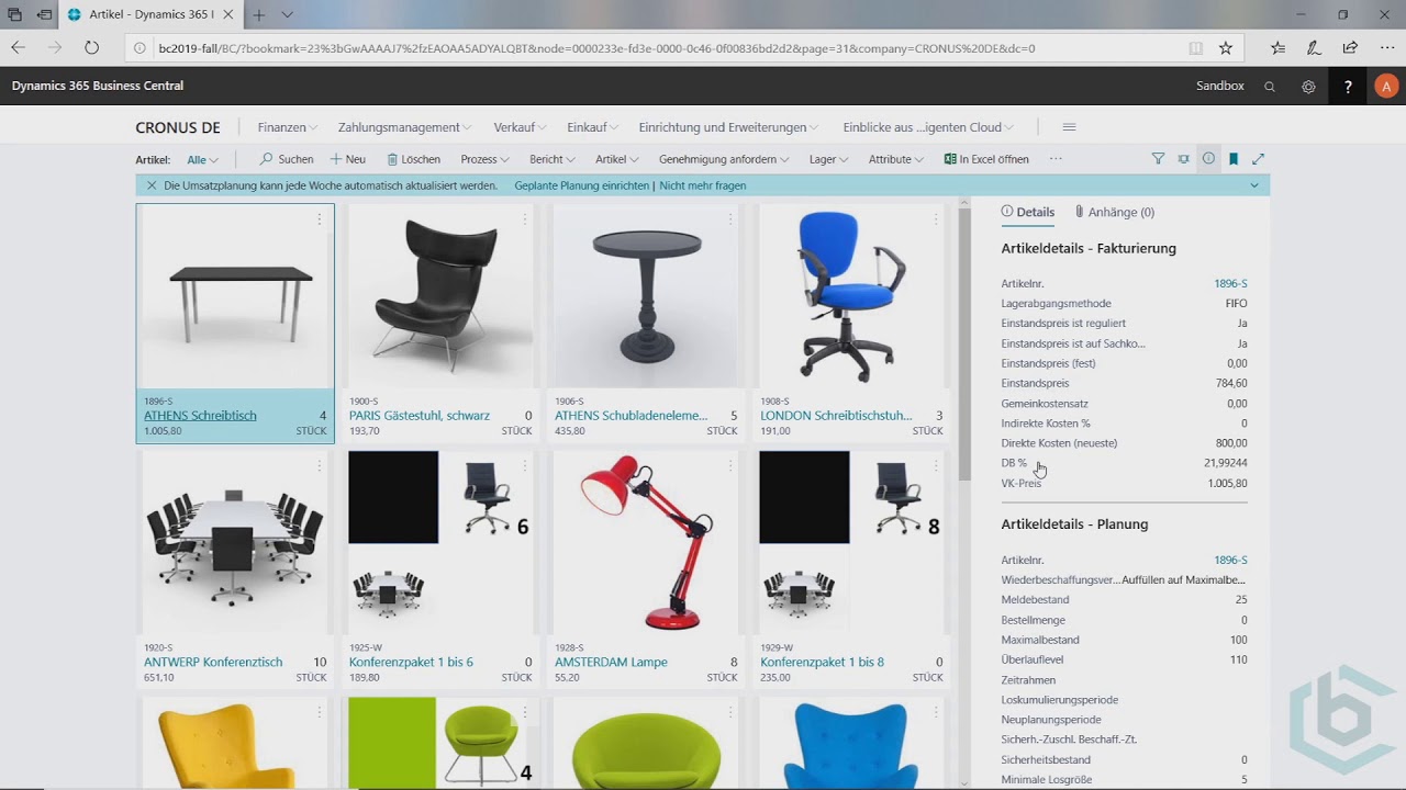 Business Central - Bestellvorschläge