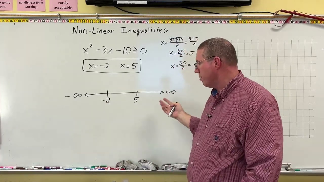 College Algebra - Solve Non-Linear Inequality Procedure w Sign Chart