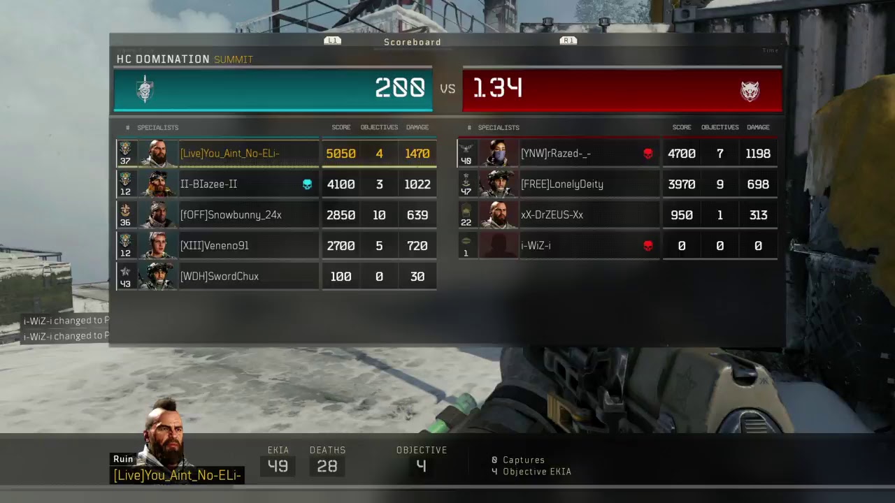 Blackops 4 Hardcore Domination  1st Prestige |2+KD|  (80+ W/L Ratio)