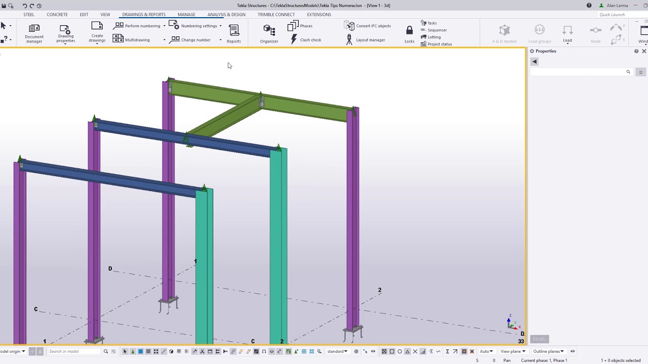 Tekla Structures - Numeración y Actualización de Marcas