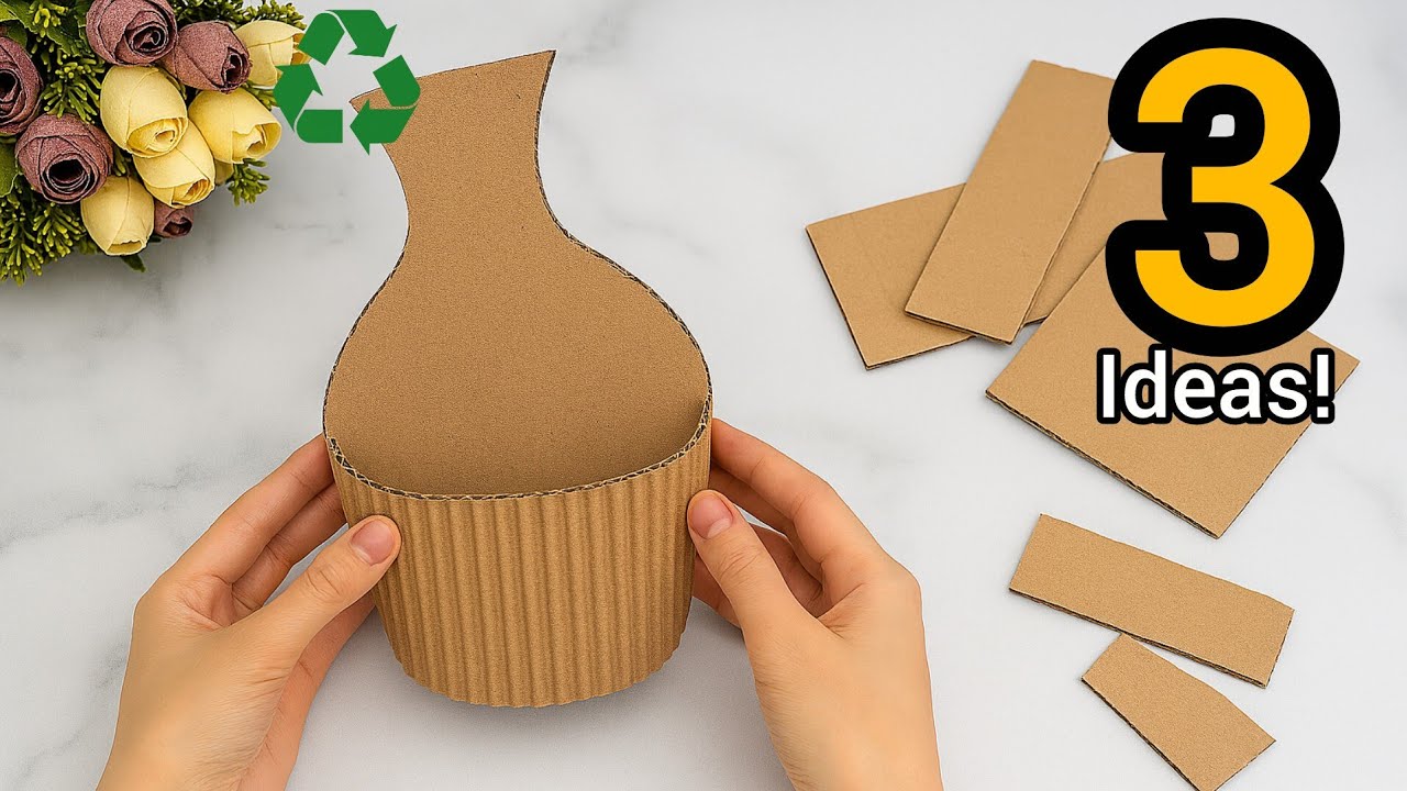 How to get rich with cardboard?💰♻️ 3 attractive ideas for home decoration 😍